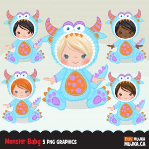 Baby Monster Clipart, Baby-Dusche-Grafik, Monster-Grafik, Kartengestaltung, Geburtstagsparty, Planer Aufkleber, schwarz, Monster Grafiken
