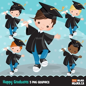 Afstuderen Clipart. Afstudeerafbeeldingen, cape, rol, pet, afbeeldingen, afgestudeerde jongens, studenten, school, eindexamenkandidaten, uitnodiging,