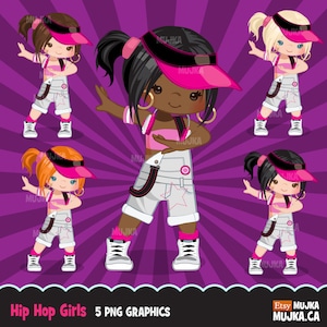 Hip-Hop-Clipart, Hip-Hop-Clipart, Tanzclipart, schwarzes Mädchen, Afro-Mädchen, Rap-Musik, Sublimationsdesigns