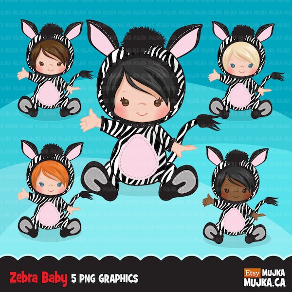 Baby zebra clipart, halloween costume baby shower graphics, card making,  , birthday party, black, animal, safari