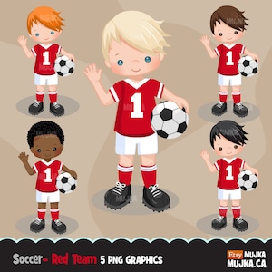Imágenes prediseñadas de fútbol. Gráficos deportivos, personajes de jugadores de fútbol de niños, diseños de sublimación, niños, álbumes de recortes, copa del mundo, tareas domésticas