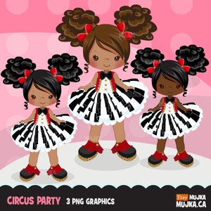 Graphismes clipart Glitter Circus party girl, chapiteau, scrapbooking, broderie numérisée, motifs par sublimation, noir