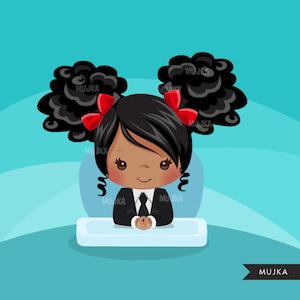 Baby Boss Clipart, Baby mit Business-Anzug, schicke Charaktere, schwarz, Karte machen, Aktivität, süßes Afro-Baby