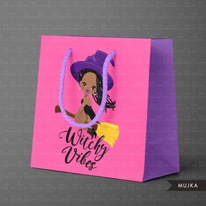 Halloween clipart, Halloween witch png, witchy vibes sublimation designs, Halloween clipart, witchy vibes, black woman witch Halloween shirt image 6