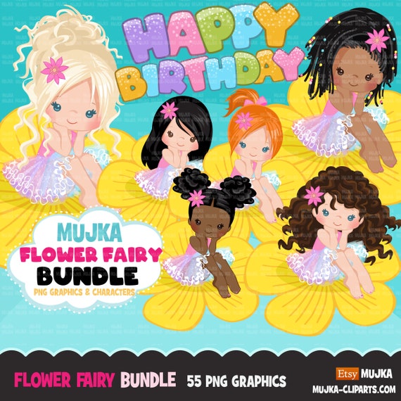 Fairy clipart bundle, fairy birthday, fairy sublimation designs, digital download graphics, fairy shirt, fairy stickers for cricut Il_570xn