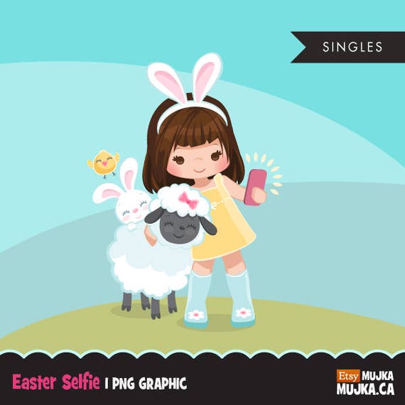 Easter animals spring clipart , scavenger, bunny, lamb, chick, cute characters, scrapbooking, card making, embroidery, , Il_570xn