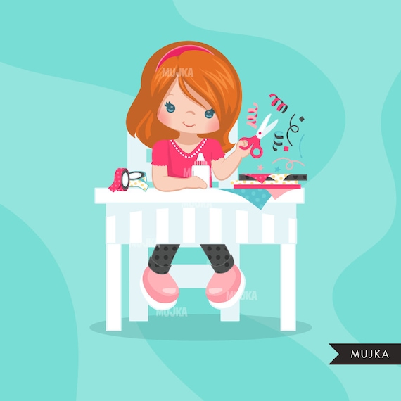 Scrapbook Girl Clipart, Shop Logo, Scrapbook Png, Little Girl Graphics,  Black Girl Png, Crafting Png - Etsy
