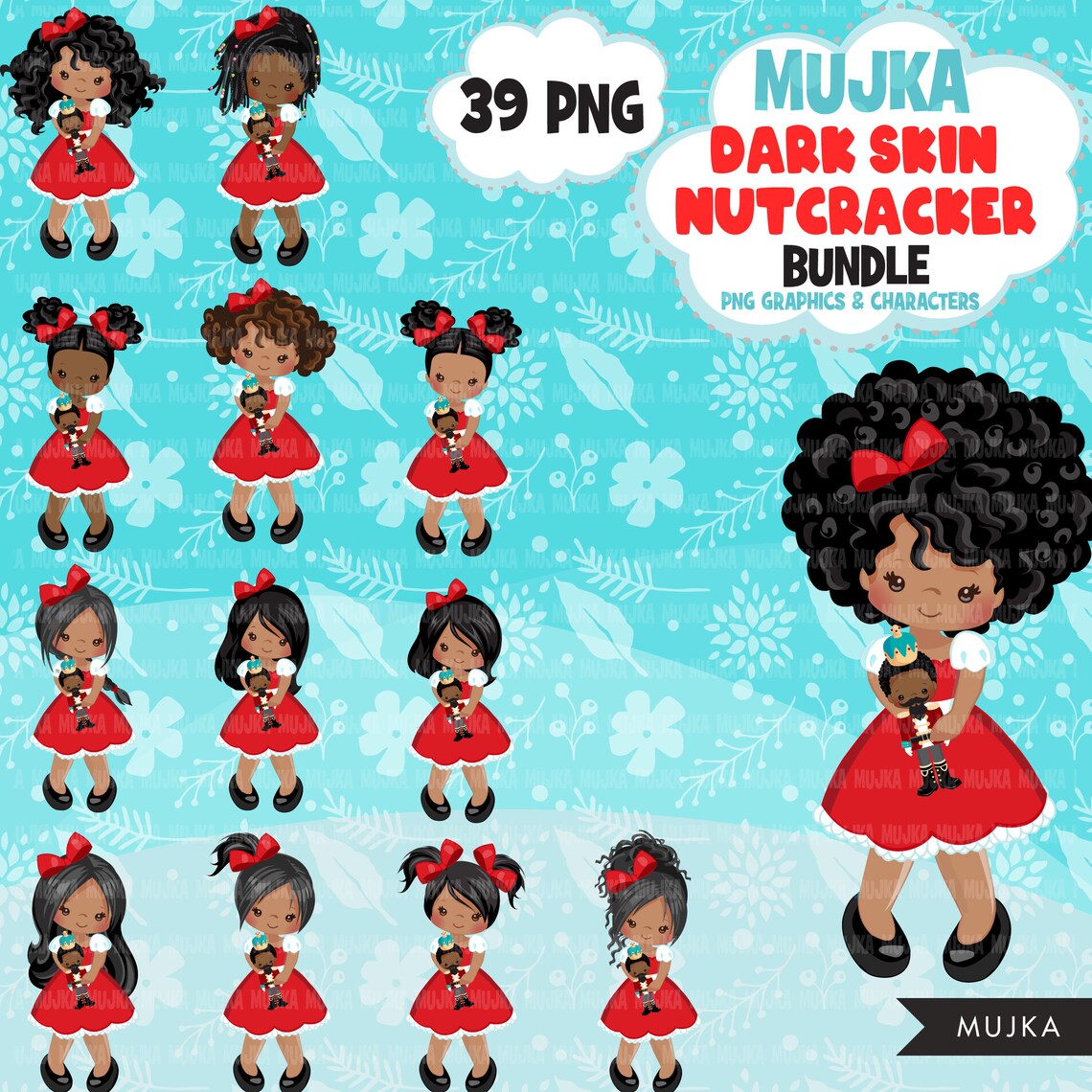 Melanin Nutcracker PNG Black Nutcracker Clipart Bundle Etsy