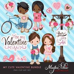 Valentine Clipart Bundle. Valentine's day graphics, animals, kids, unicorn, panda, gnomes, teddy bear Sublimation Designs graphics image 2