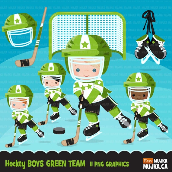 Hockey Clipart Sport Graphics Boys Hockey Player Character Etsy