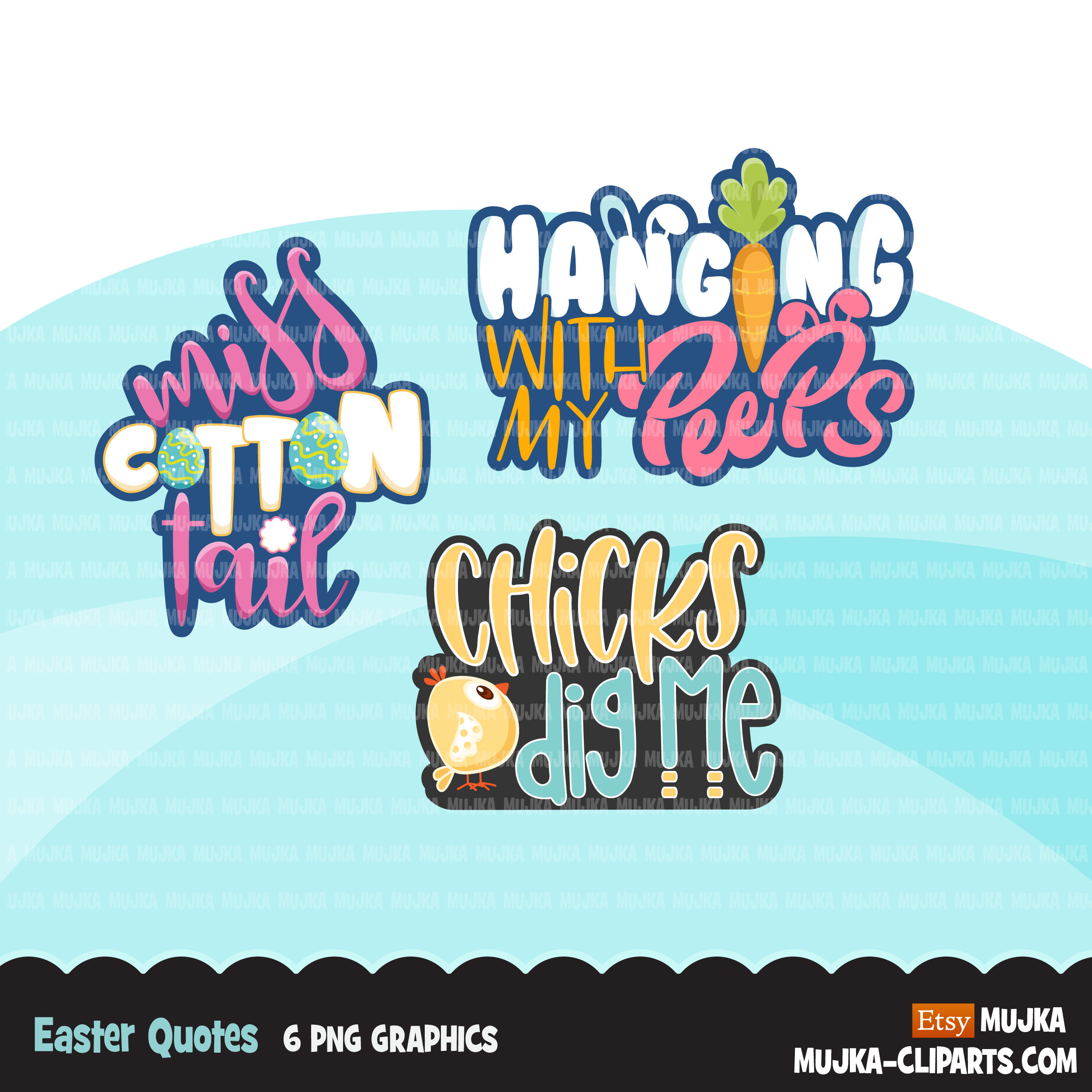 Easter Quotes Clipart Hanging With My Peeps Miss Cotton Etsy