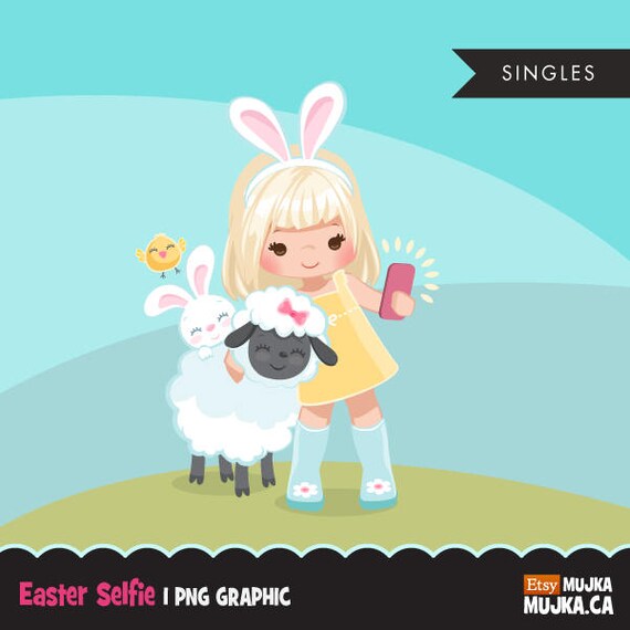 Easter animals spring clipart , scavenger, bunny, lamb, chick, cute characters, scrapbooking, card making, embroidery, , Il_570xn