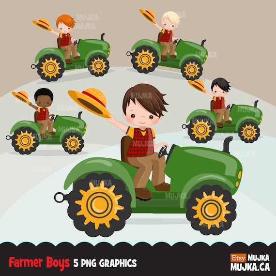 Download Farmer Clipart Fall Farmers Riding A Tractor Cute Characters Black Activity Autumn Harvest Farm Graphics