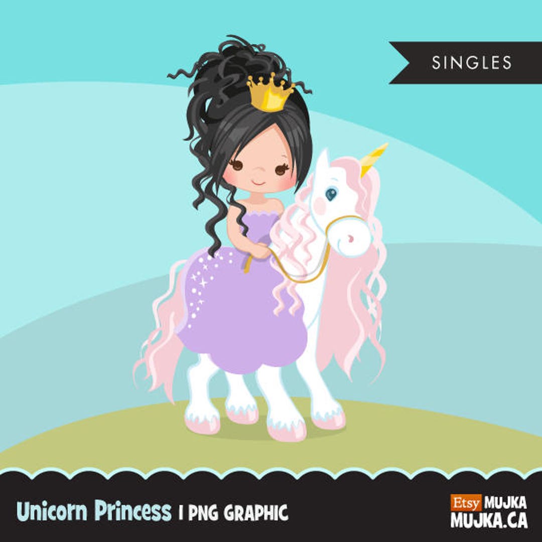 Unicorn Princess Clipart, Pink Baby Unicorn and Cute Characters ...