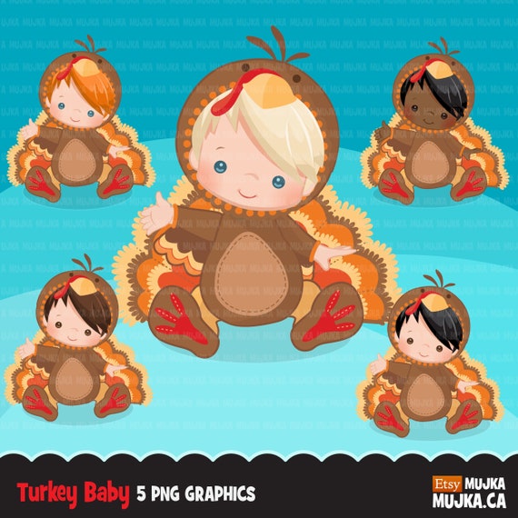 Baby boy turkey clipart, Thanksgiving costume baby shower graphics, , birthday party, black, farm animal Il_570xn