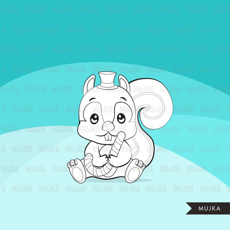 Christmas Baby Woodland Animals Digital Stamps. Baby Fox - Etsy