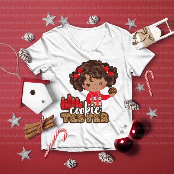 Christmas sublimation designs, Little cookie Tester Sublimation Designs digital download, t-shirt black girl Il_570xn