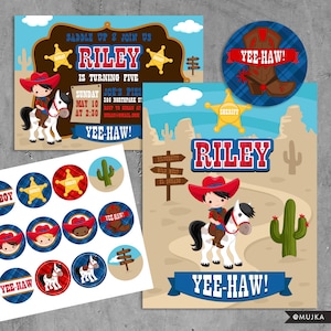 Cowboy Clipart, Wild West png, Cute Cowboy Clipart, Red & Blue, Cowboy boots, sheriff designs, cowboy png image 3