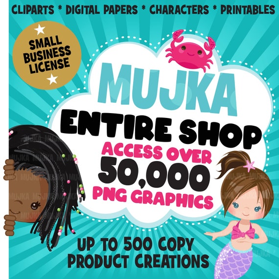 Entire Shop Access, Whole Shop Bundle, Commercial License included Clipart, Lifetime Access, PNG Mega Shop Bundle, Digital Paper & Graphics