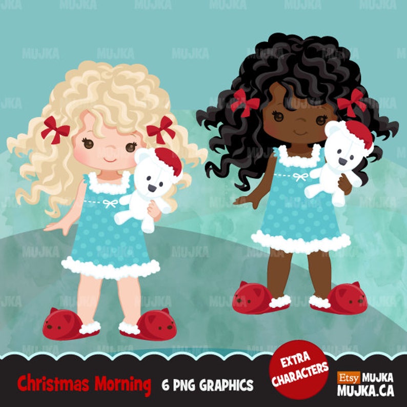 Christmas Clipart. Extra Characters for Christmas Morning Set - Etsy