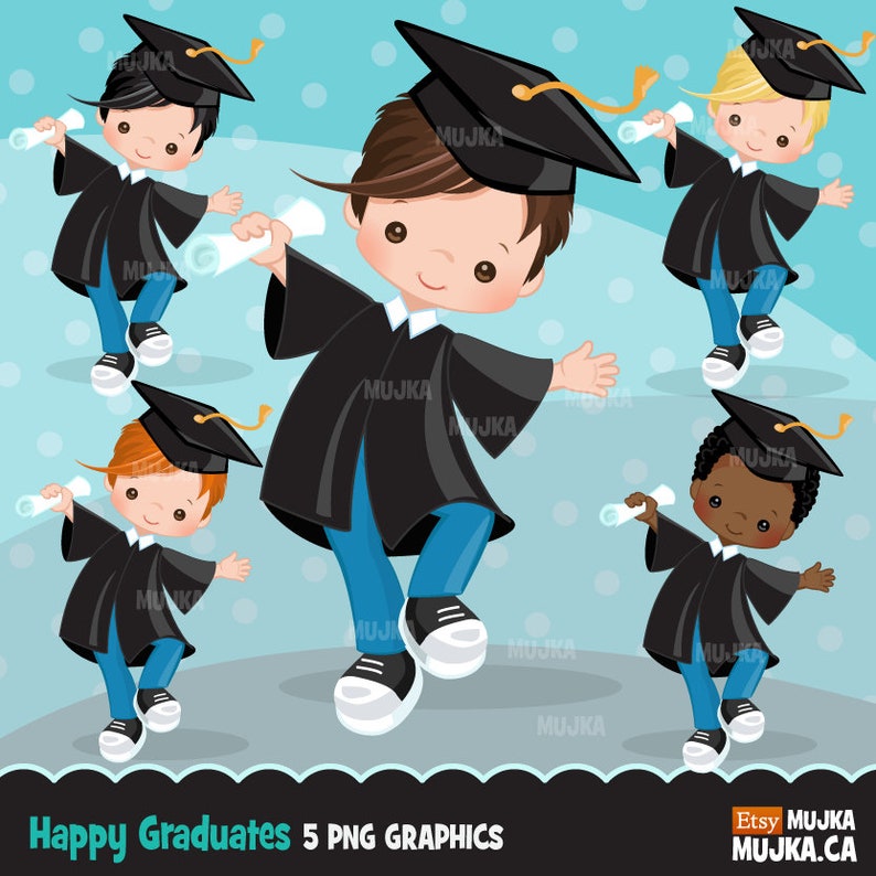 Graduation Clipart. Graduation graphics, cape, scroll, cap, graphics, graduate boys, students, school, grads, invitation, image 1