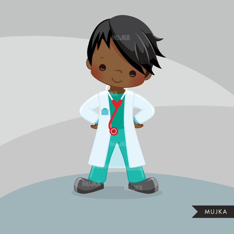 Doctor Clipart. Little Boy Graphics, medical, hospital, , embroidery, Sublimation Designs, chore chart, black, image 2