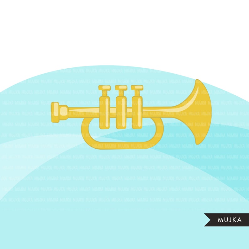 Trumpet Clipart Music Instruments Clipart Education Etsy