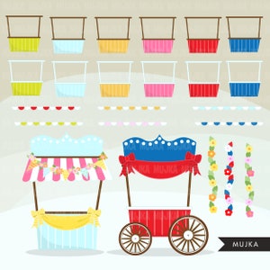 Event Stand Banner Creator Clipart. Create your own hot dog, popcorn, circus, cupcake, lemonade, festival booth, commercial use clip art image 3
