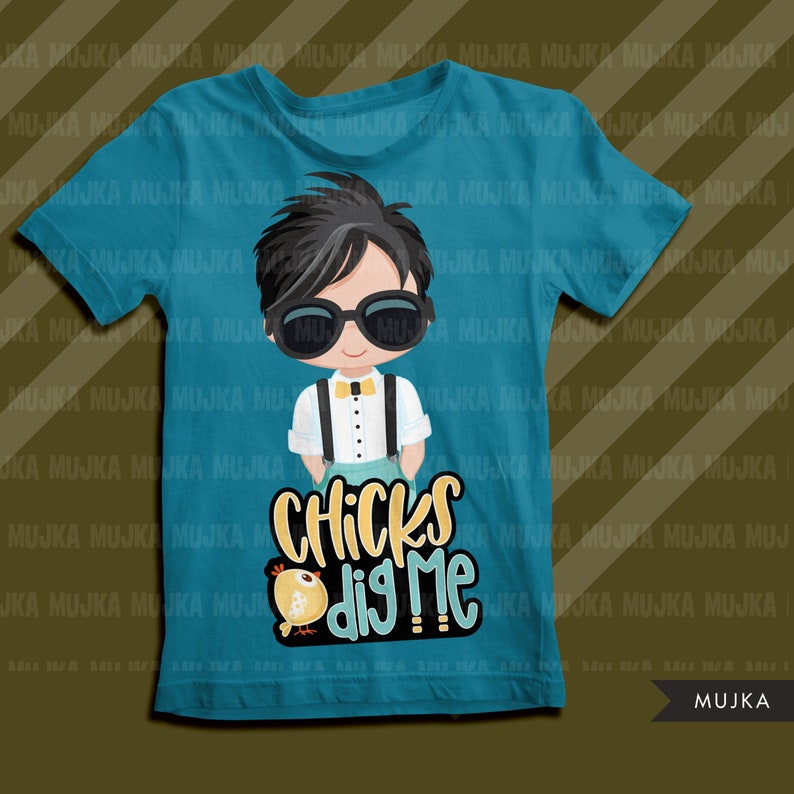 Chicks Dig me Sublimation Designs digital download Easter sublimation designs t-shirt graphics Little boys with sunglasses