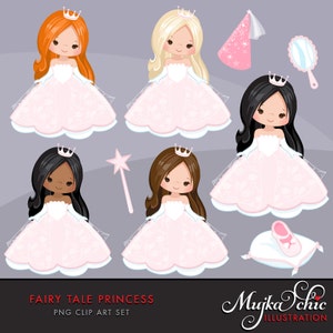 Fairy Tale Princess Clipart. Fairy Tale characters, princess carriage, tiara, frog prince, princess castle, cookie cutters, planner stickers image 2