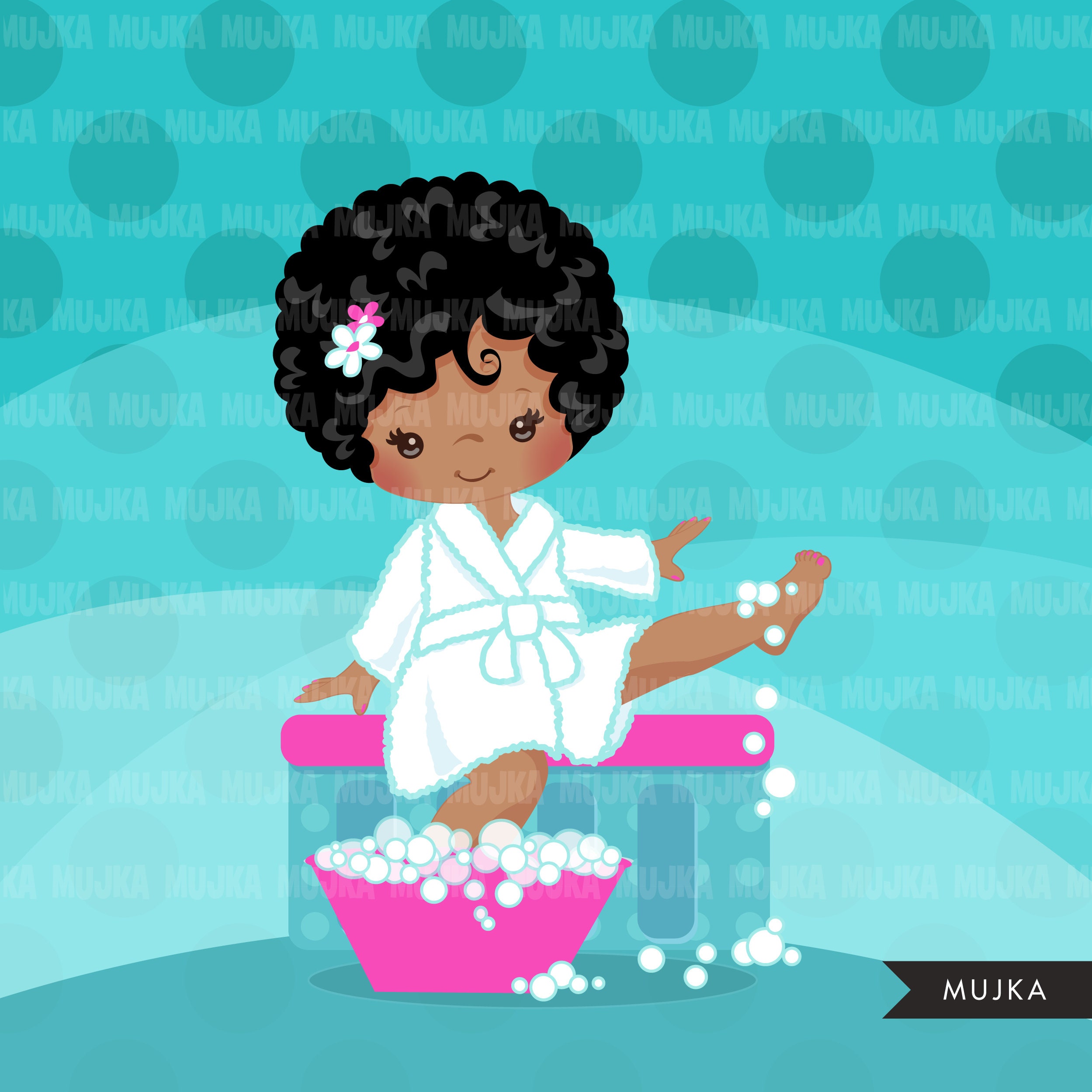 Spa Png Spa Clipart Spa Birthday Png Black Girl Spa - Etsy Canada