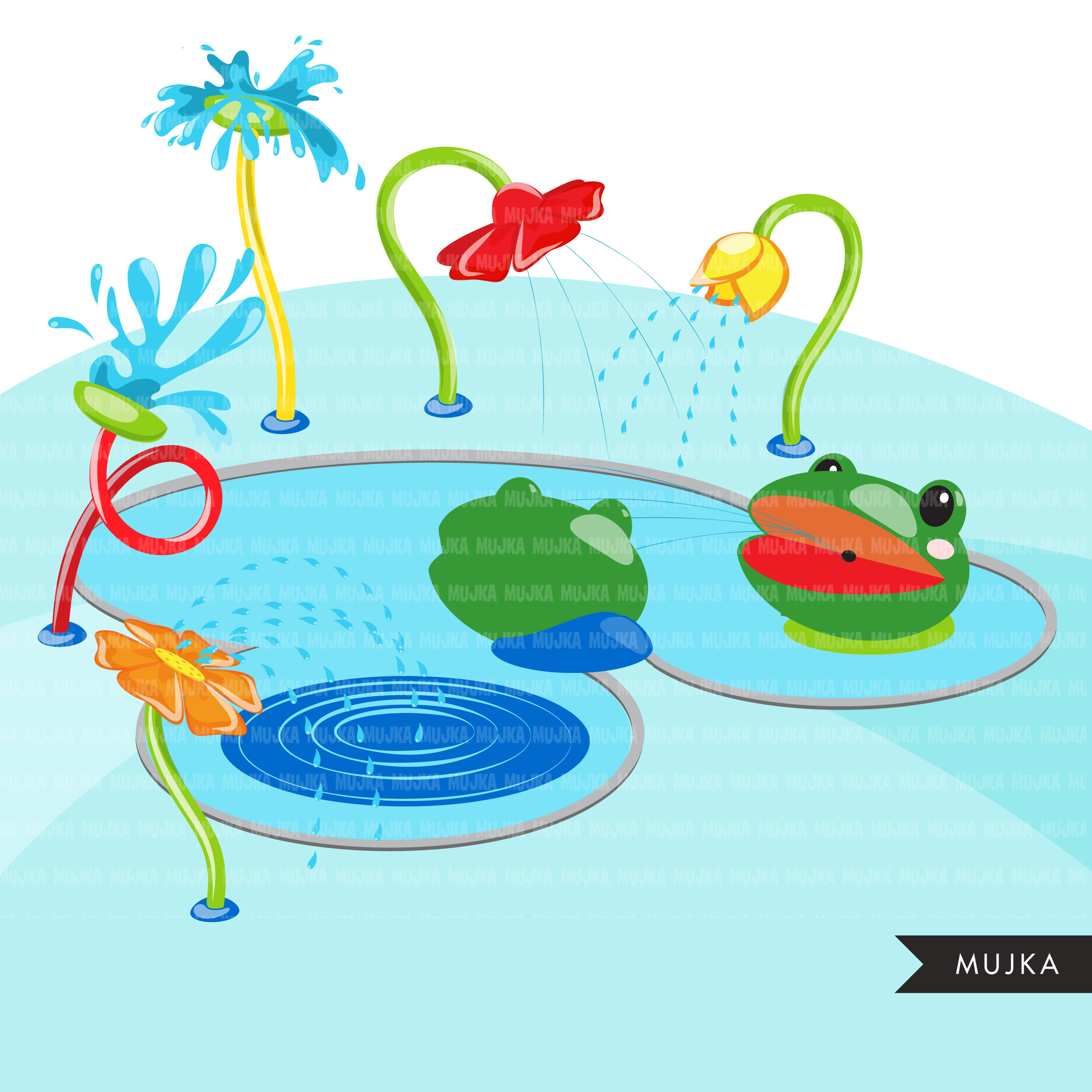 Splash Pad Park Clipart Bundle Build Your Own Park With Kids Etsy Canada