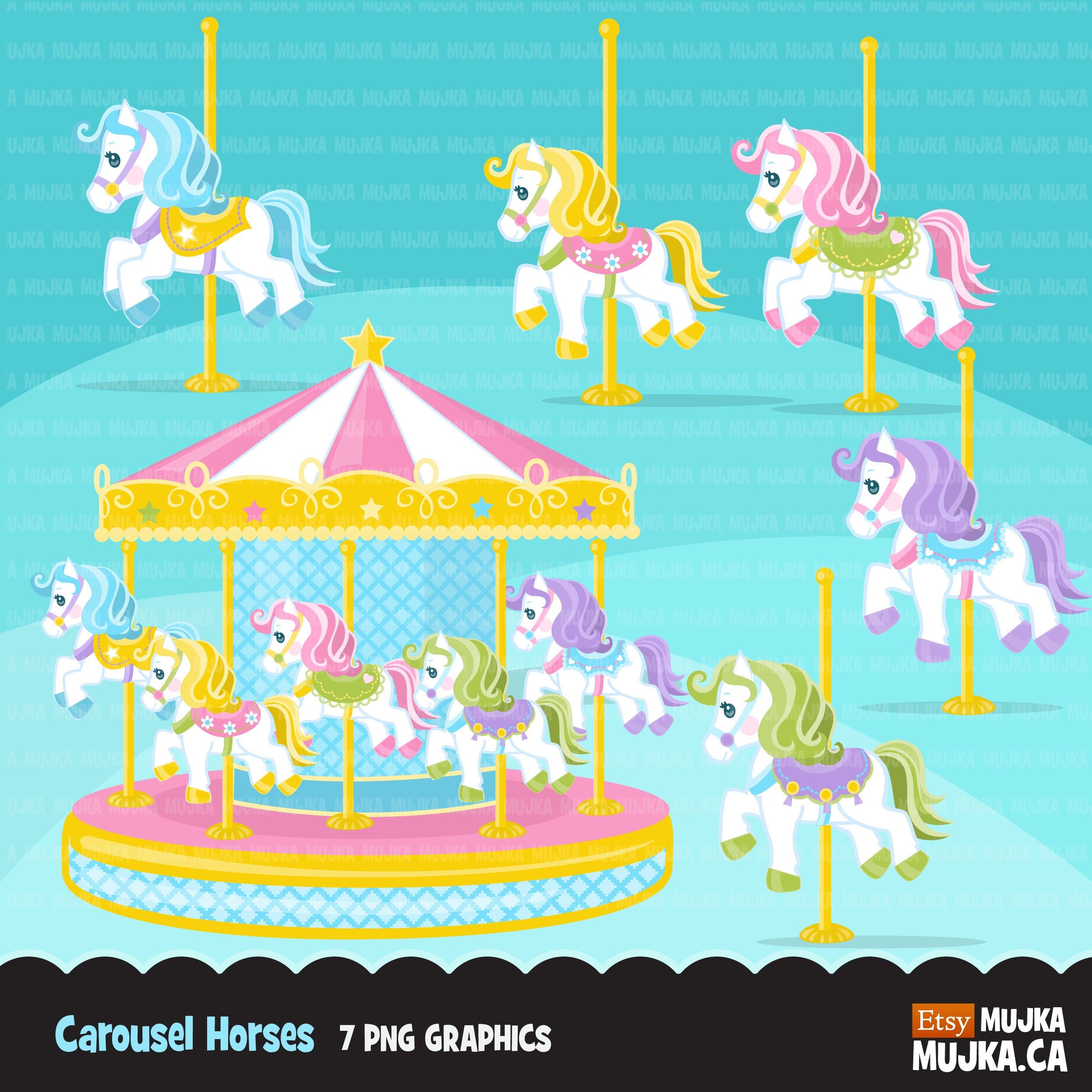 Carousel Horses Clear Stamp and Cutting Dies for Card Making,diy Scrapbook  Craft