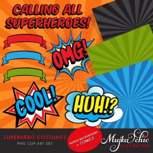 Superhero png, superhero clipart, Superhero comic, superhero backgrounds, superhero letters, superhero designs image 2