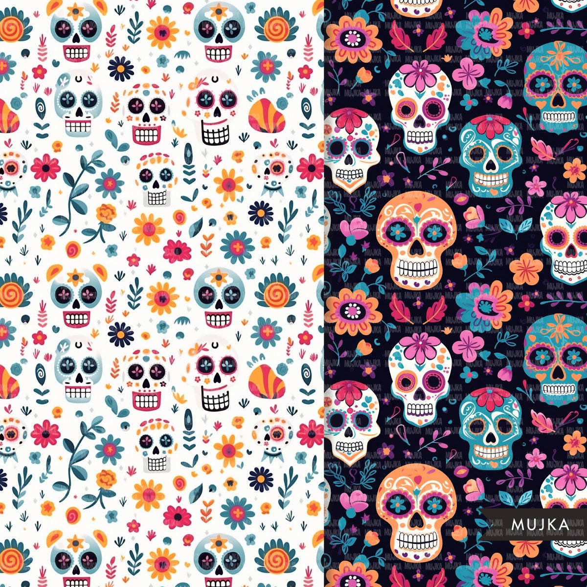 Sugar Skull Digital Papers, Cute Seamless Halloween Patterns, Printable Pattern, Digital Background, Cute Day of the Dead Skulls Backdrop - Etsy sugar-skull-digital-papers-cute-seamless-halloween-patterns-printable-pattern-digital-background-cute-day-of-the-dead-skulls-backdrop-etsy
