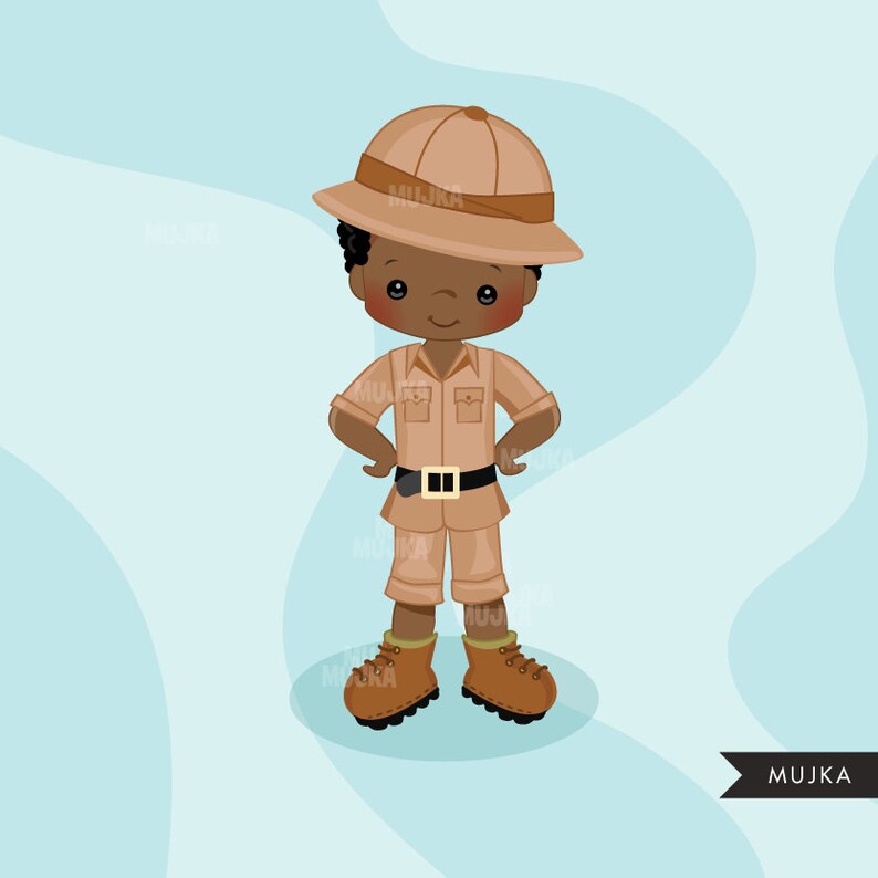 Safari Boy Clipart. Boy Scouts Safari Camping Graphics. Outfit Etsy