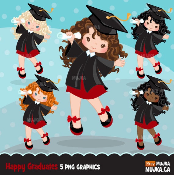 Graduation Clipart. Graduation graphics, cape, scroll, cap, graphics, graduate girls, students, school, grads, invitation, planner stickers Il_570xn