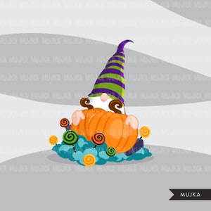 Halloween clipart, Halloween gnomes Clipart, Gnome sublimation graphics, Halloween png, cute halloween png, witch gnome, pumpkin png clipart image 2