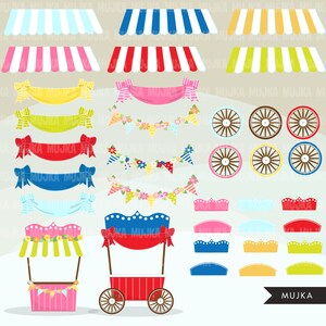 Event Stand Banner Creator Clipart. Create your own hot dog, popcorn, circus, cupcake, lemonade, festival booth, commercial use clip art image 2