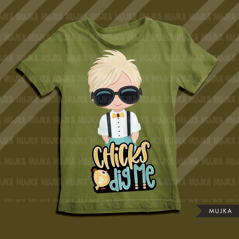 Chicks Dig me Sublimation Designs digital download Easter sublimation designs t-shirt graphics Little boys with sunglasses