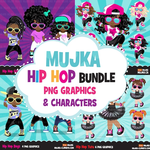 Hip hop Clipart Bundle, Music, dance sublimation t-shirt for black, boy, girl graphics commercial use PNG clip art Il_570xn