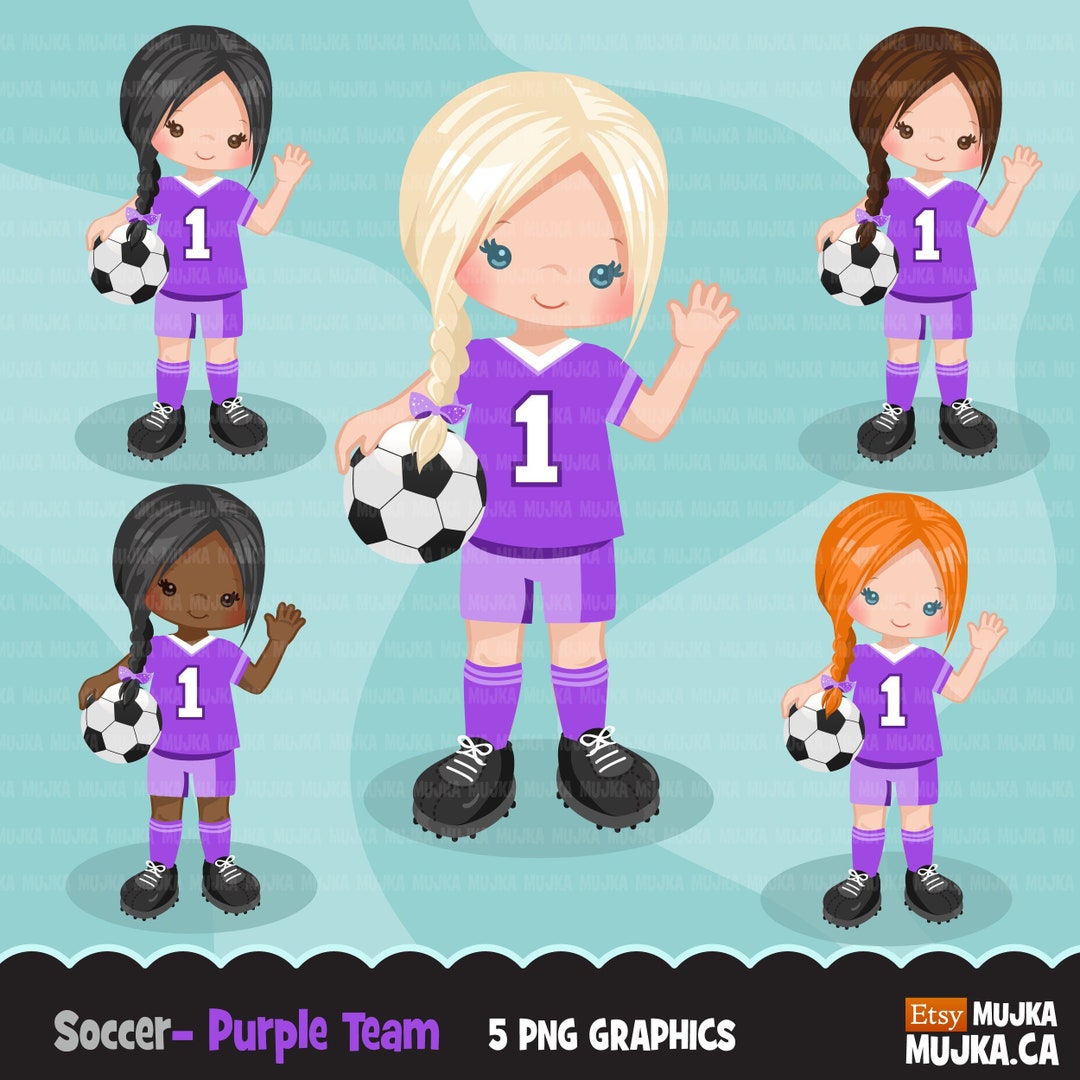 Soccer Clipart. Sport Graphics, Girls Soccer Player Characters ...