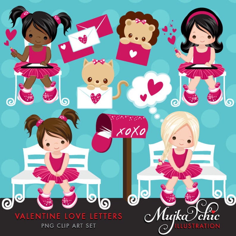 Valentine Clipart Bundle. Valentine's day graphics, animals, kids, unicorn, panda, gnomes, teddy bear Sublimation Designs graphics image 4