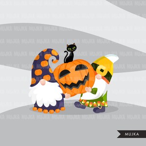 Halloween clipart, Halloween gnomes Clipart, Gnome sublimation graphics, Halloween png, cute halloween png, witch gnome, pumpkin png clipart image 4