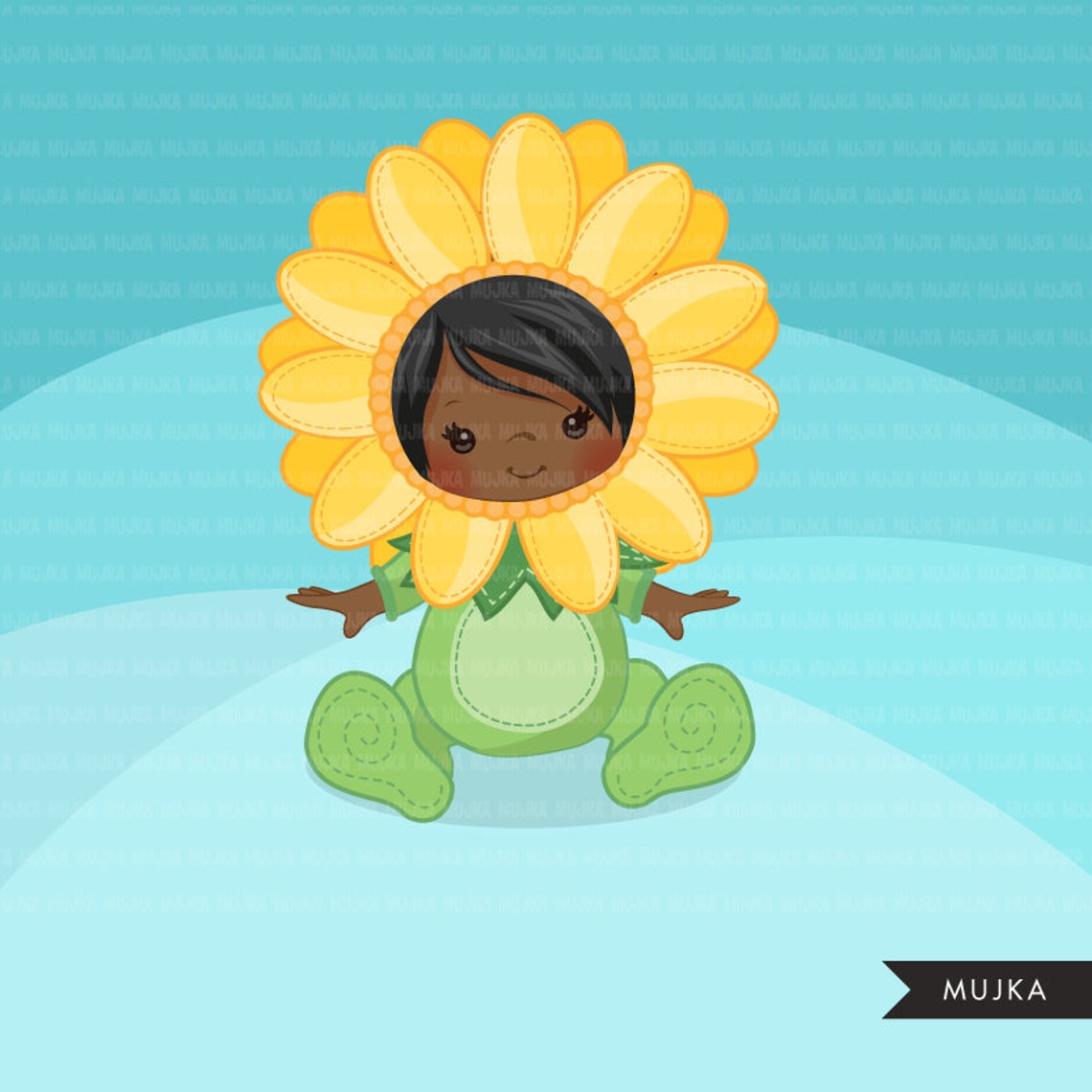 Baby Sunflower Clipart Halloween Costume Baby Shower - Etsy