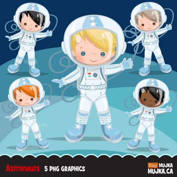 Astronaut Clipart. Little Boy Graphics, space, rocket, planner stickers, embroidery, commercial use, chore chart, african american, suit Il_570xn