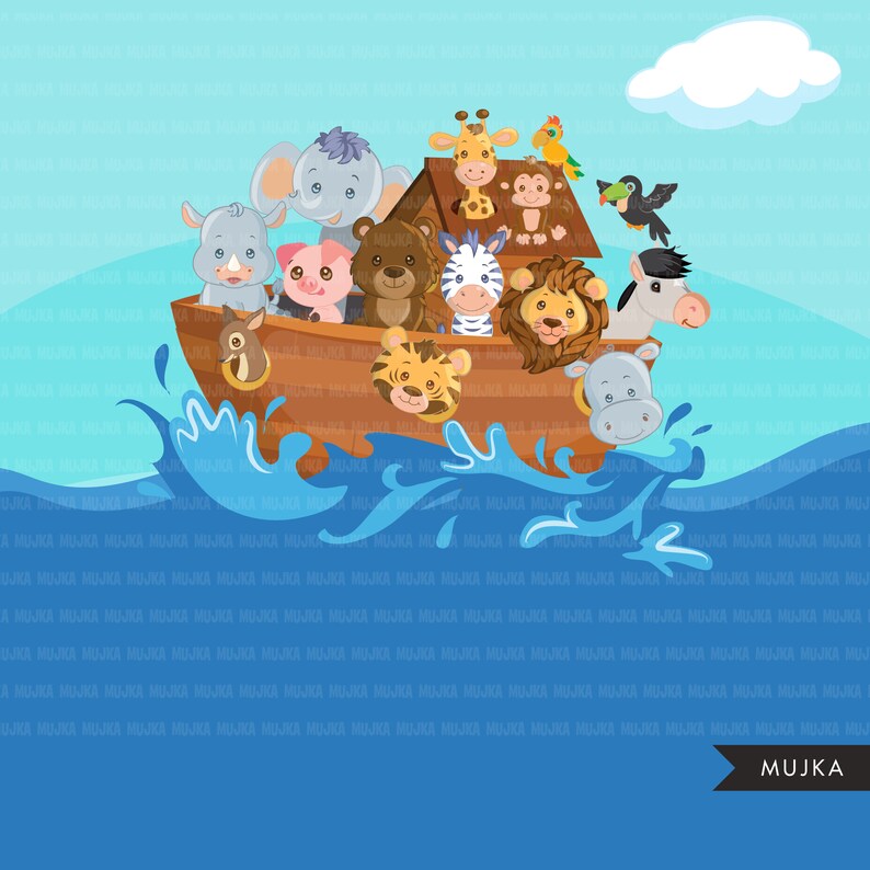 Noah's Ark Clipart and Backgrounds religious graphics | Etsy