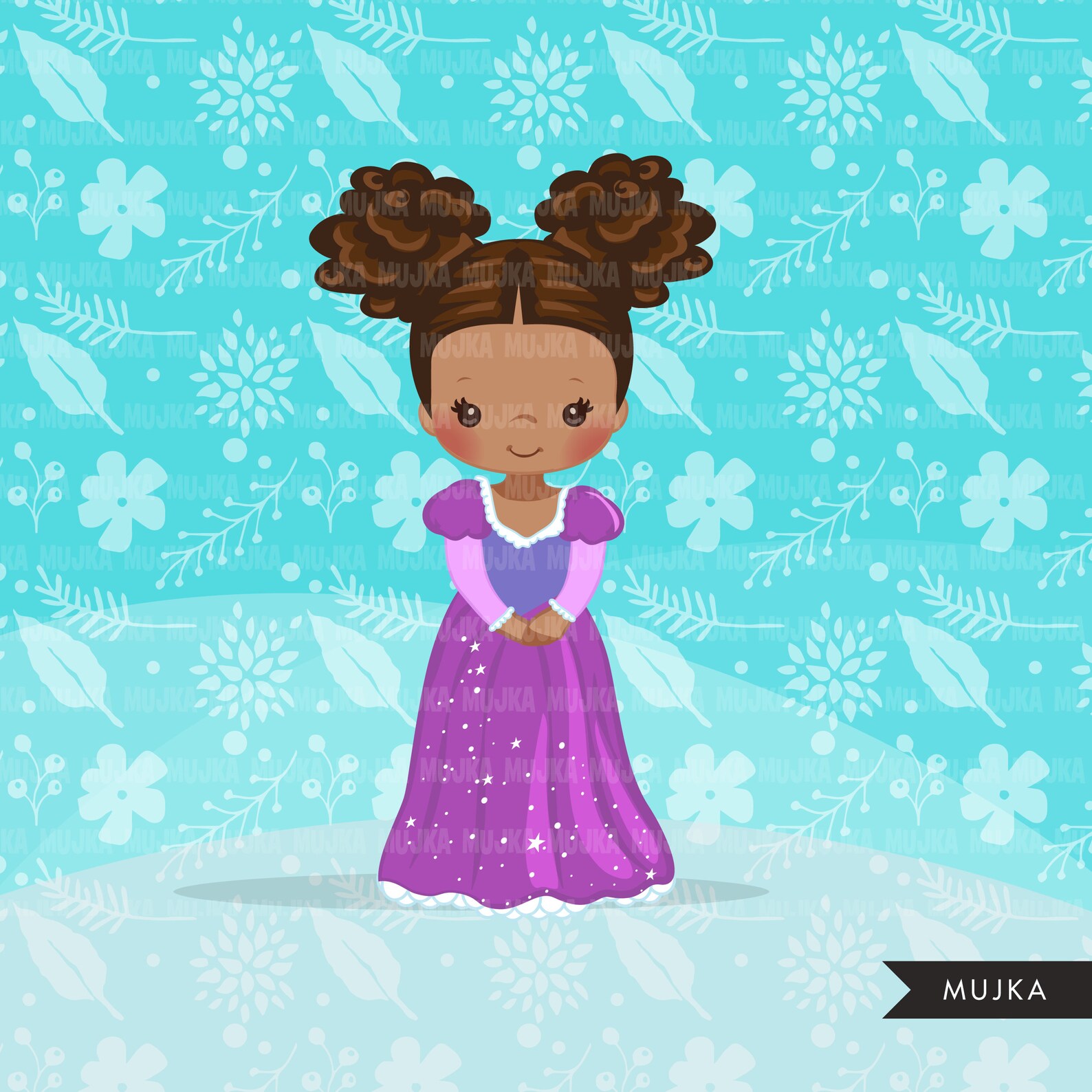 Black Princess Clipart Fairy Tale Graphics Girls Story Book Etsy