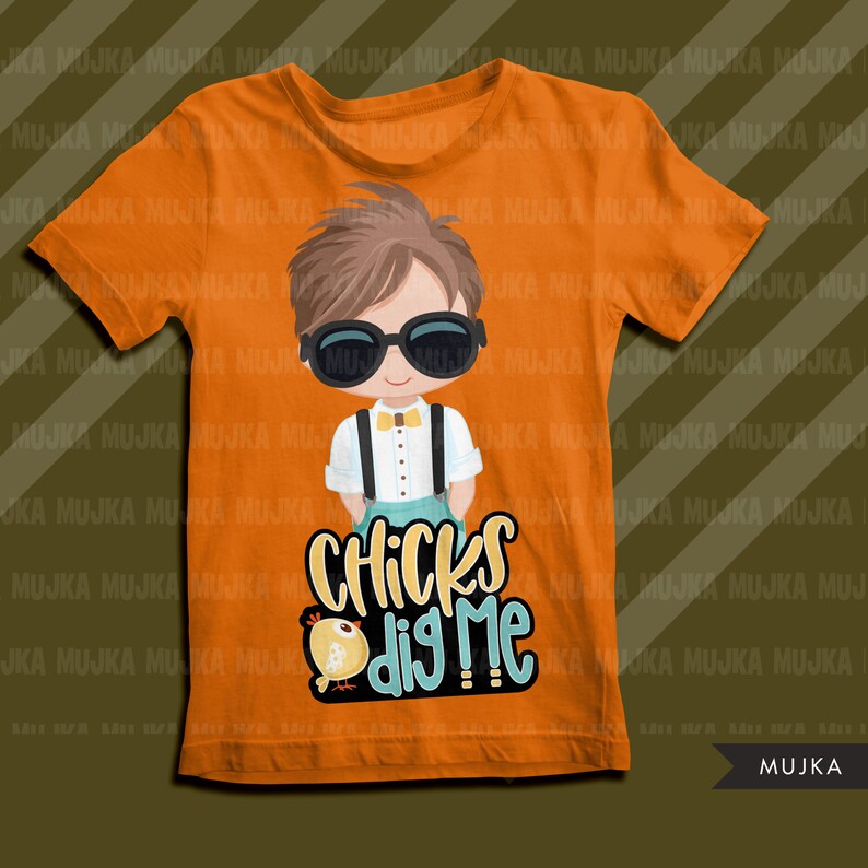 Chicks Dig me Sublimation Designs digital download Easter sublimation designs t-shirt graphics Little boys with sunglasses