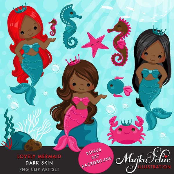 Mermaid clipart, mermaid png, mermaid squad png, underwater png, undersea png, sea animals png, mermaid vibes png, mermaid digital designs